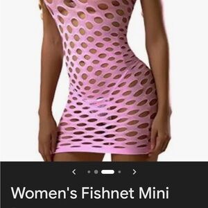 Lace Halter Neck Chemise in Neon pink